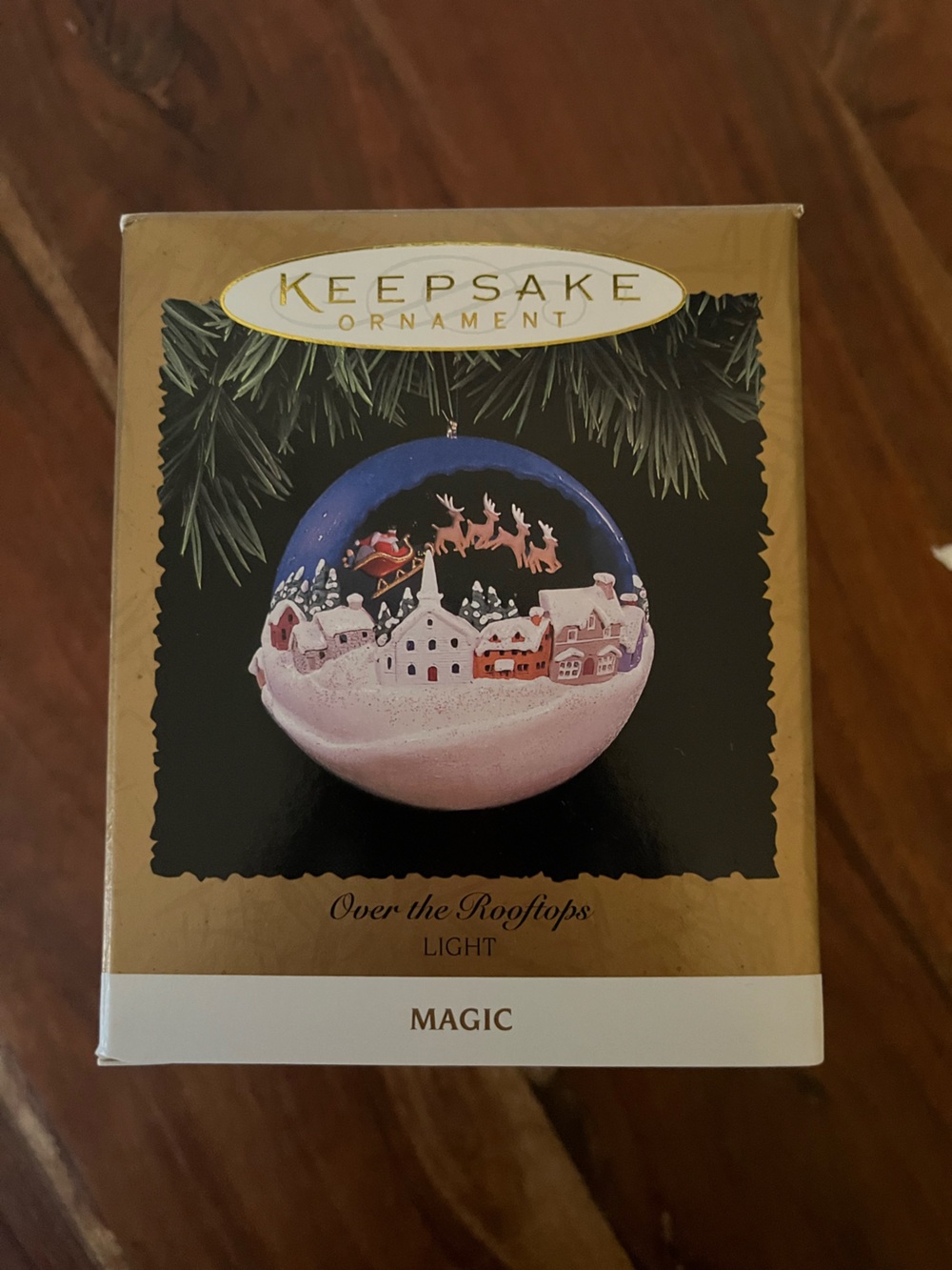 Hallmark Keepsake 1996 OVER THE ROOFTOPS Magic Lighted Christmas Ornament NEW